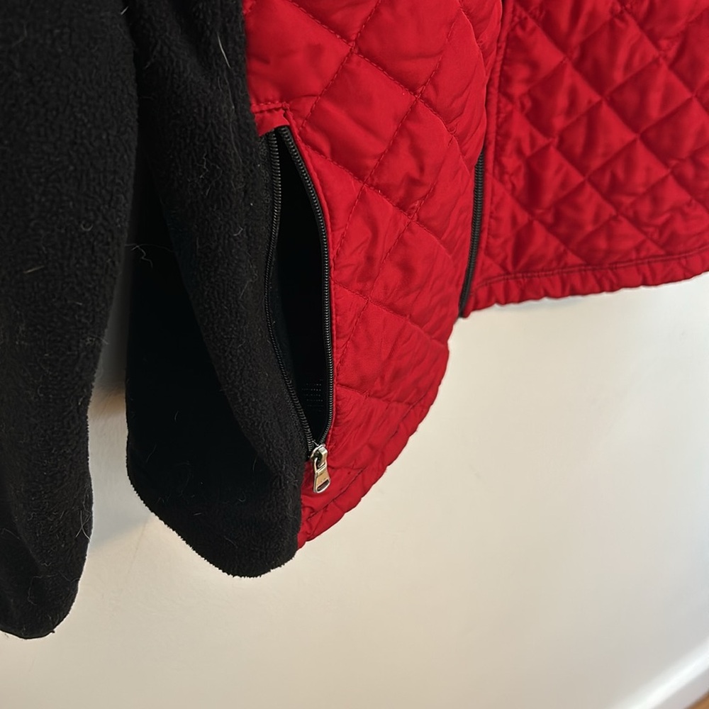 Women’s Ralph Lauren Sport Active Fleece Full Zip Jacket Size Large. Black/Red - Picture 7 of 12